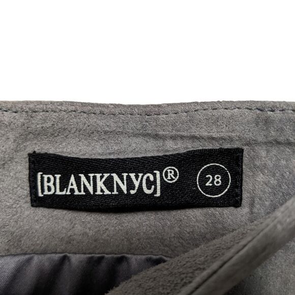 BLANKNYC Lace-Up Suede Leather Miniskirt Gray 28 - Picture 2 of 6